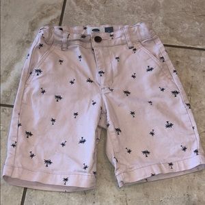 Pale pink palm tree shorts
